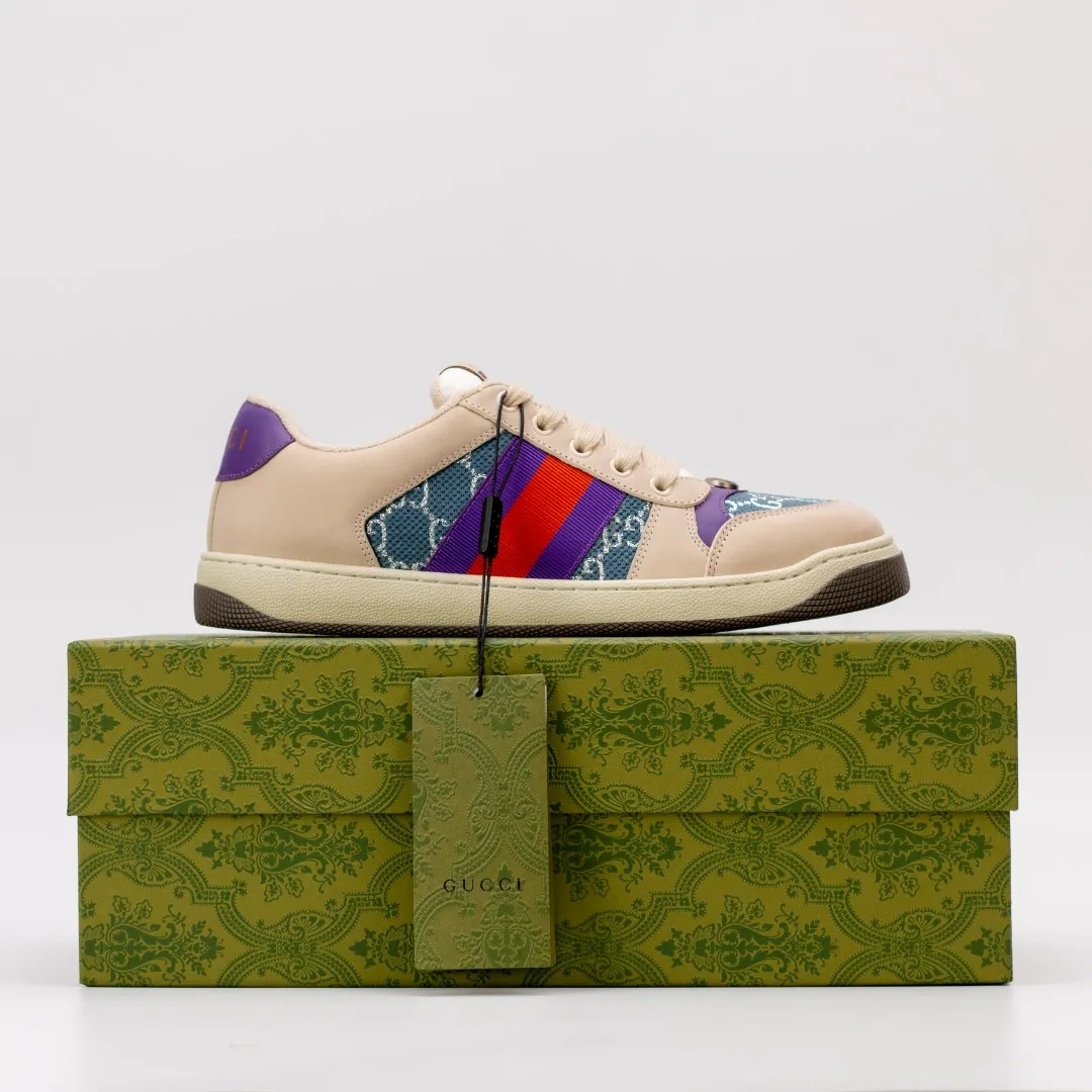 Ex-factory price 620 [Higher version] GUCCI casual sports distressed small dirty shoes, polished cowhide fabric, hand-made distressed effect!  Original terry cloth, delicate, soft, comfortable and breathable. Privately molded steel-stamped two-color original TPU outsole (lower layer is wider, upper layer is narrower) to differentiate the wrong version of the outsole in the market. Fabric, material, outsole, detail comparison SIZE: 34-41, 38-45 regular size (women's 34, 41, men's 38, 45 customized, non-returnable and non-exchangeable) (women's colors and men's models need to be customized)